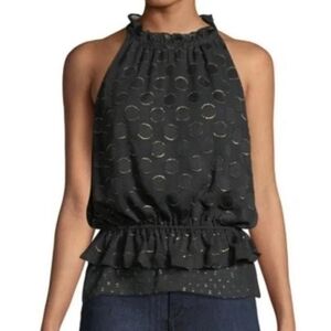 Ramy Brook Polka dot Ruffled top NWT